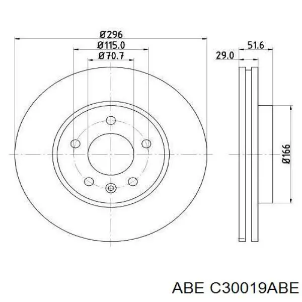 Передние тормозные диски C30019ABE ABE
