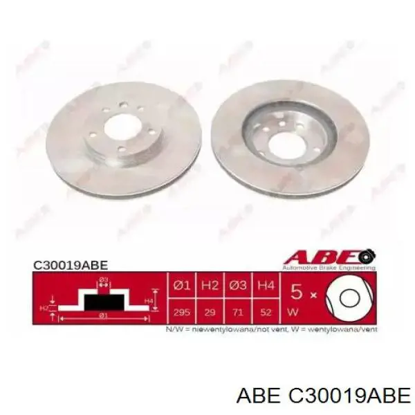 Передние тормозные диски C30019ABE ABE