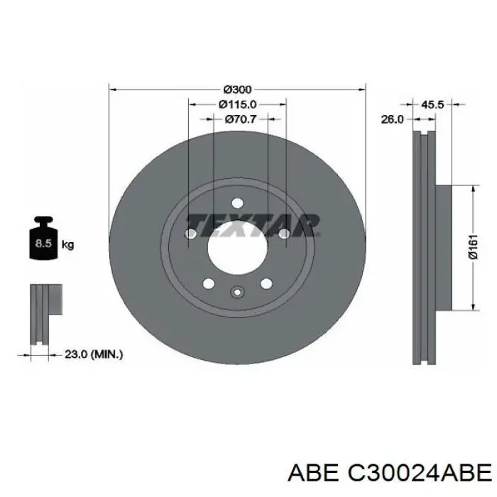 Диск гальмівний передній C30024ABE ABE