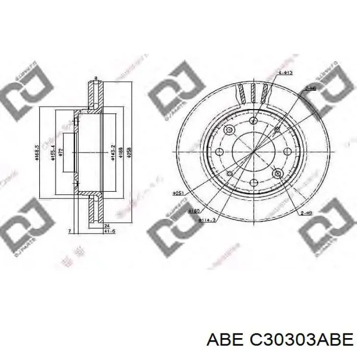 Передние тормозные диски C30303ABE ABE