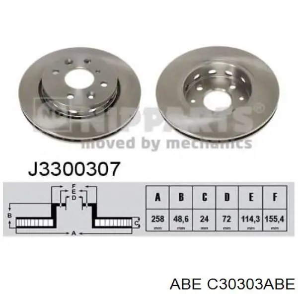 C30303ABE ABE Диск тормозной передний
