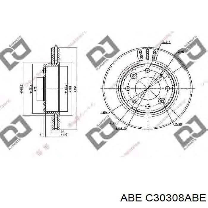 Тормоз дисковый передний ABE C30308ABE цена, от 27.95 USD