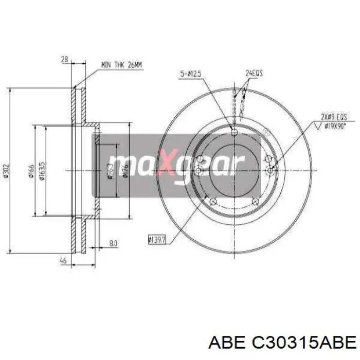 Купить C30315ABE ABE Ротор тормозной