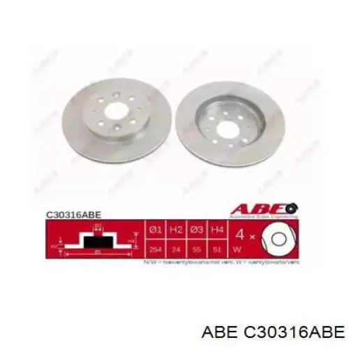 C30316ABE ABE диск тормозной передний