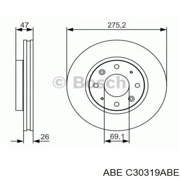 Передние тормозные диски C30319ABE ABE