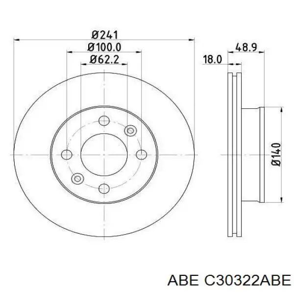 Передние тормозные диски C30322ABE ABE