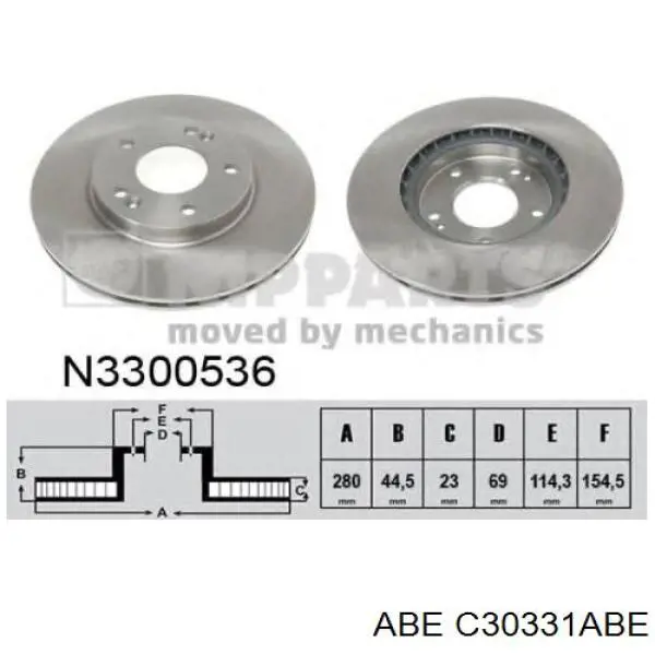 Передний тормозной диск ABE C30331ABE