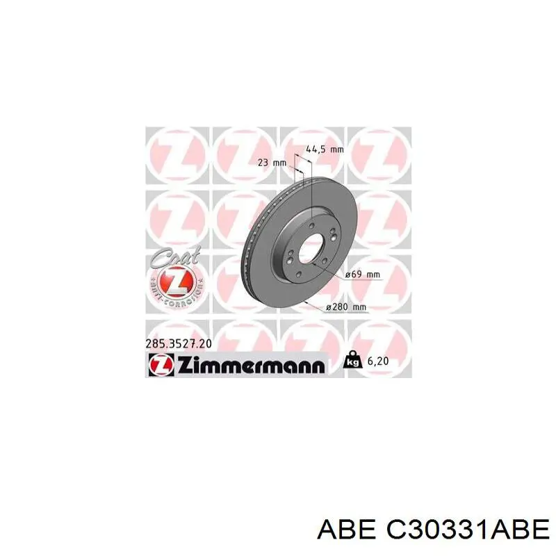 C30331ABE ABE Диск тормозной передний