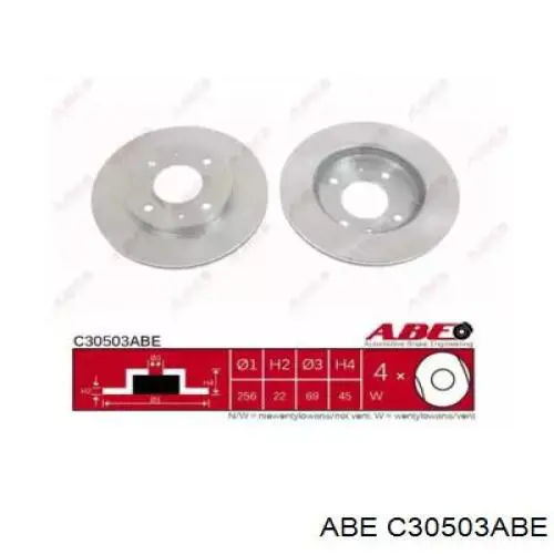 C30503ABE ABE диск тормозной передний