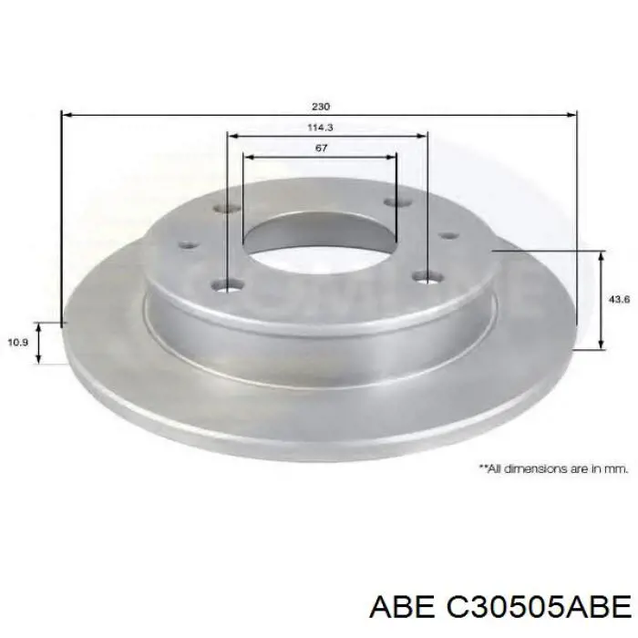Передний тормозной диск ABE C30505ABE
