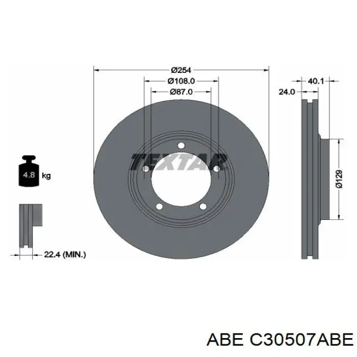 Передние тормозные диски C30507ABE ABE