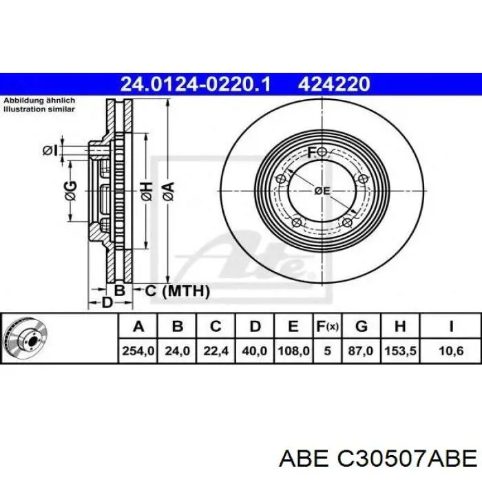 Купить C30507ABE ABE Ротор тормозной