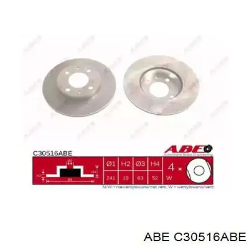 Передние тормозные диски C30516ABE ABE