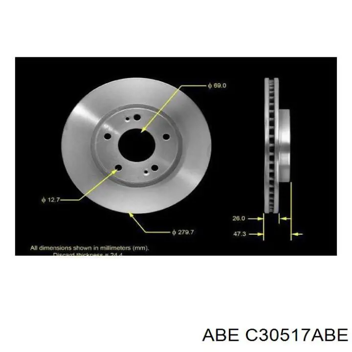 Передний тормозной диск ABE C30517ABE