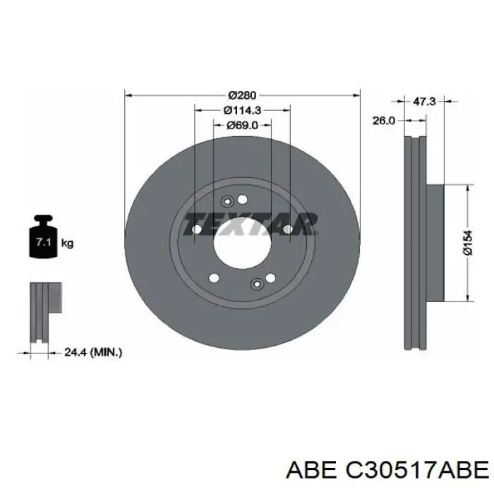 Купить C30517ABE ABE Ротор тормозной
