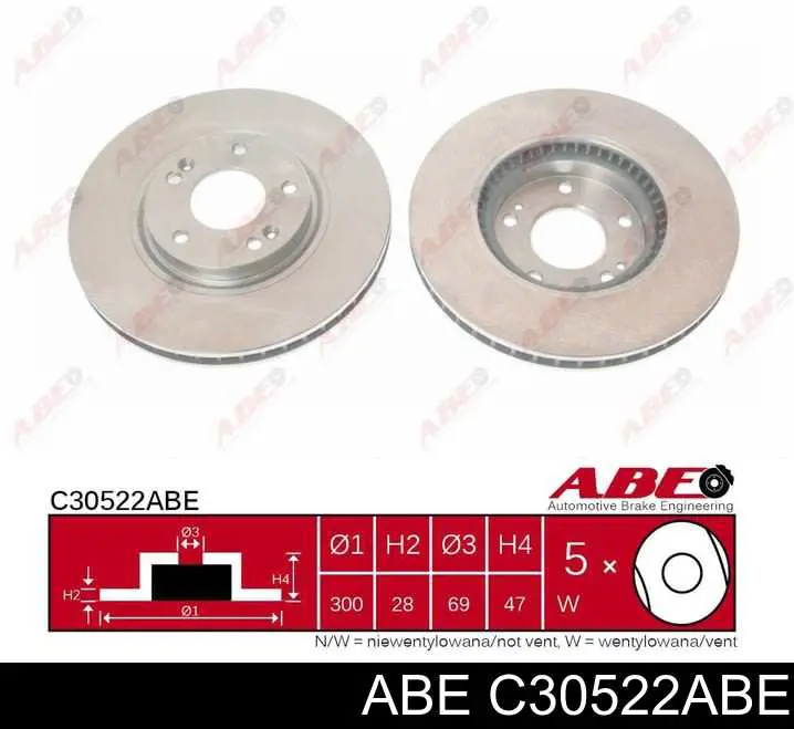 Передние тормозные диски C30522ABE ABE