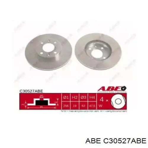 Передние тормозные диски C30527ABE ABE