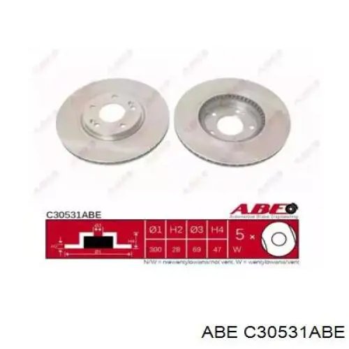 C30531ABE ABE диск тормозной передний