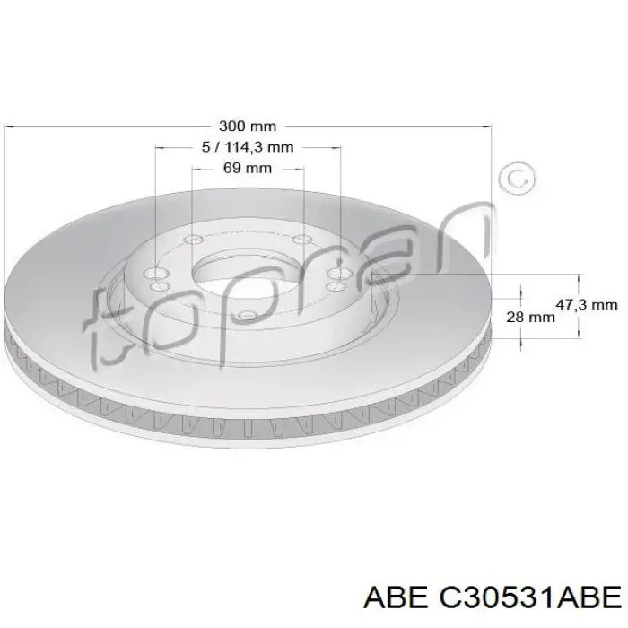 Передний тормозной диск ABE C30531ABE