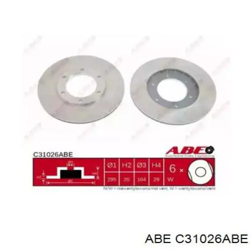 Тормоз дисковый передний ABE C31026ABE цена, от 29.27 USD