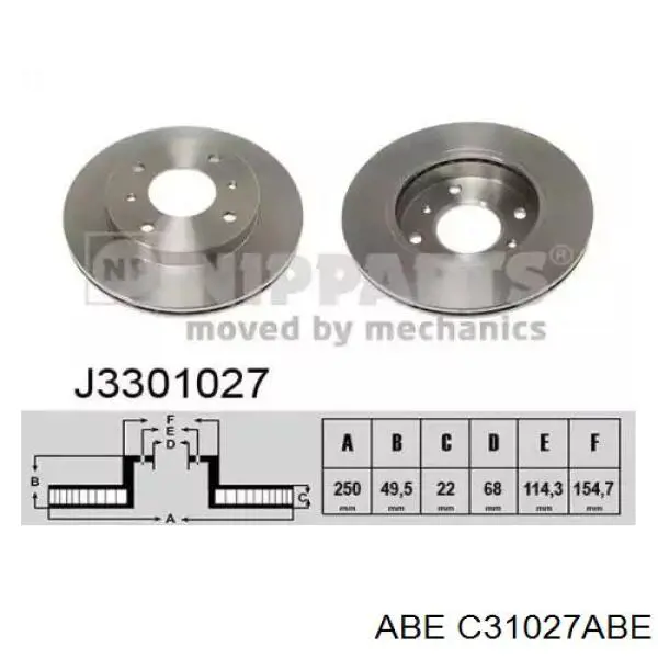 Тормоз дисковый передний ABE C31027ABE цена, от 25.33 USD