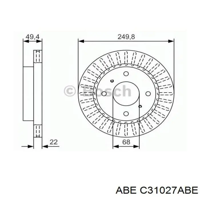 Передние тормозные диски C31027ABE ABE