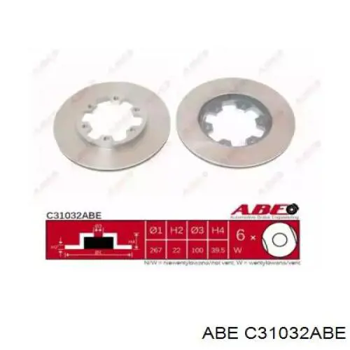 Передний тормозной диск ABE C31032ABE