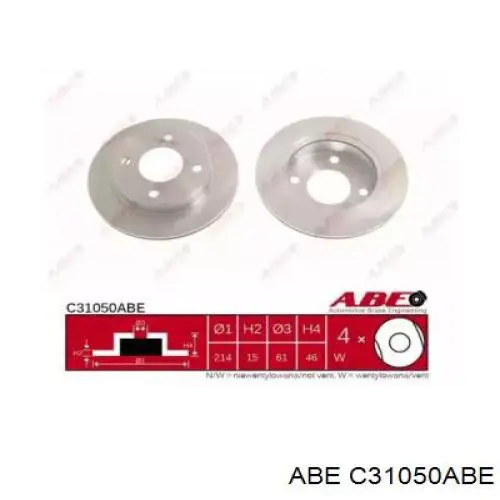 Передние тормозные диски C31050ABE ABE