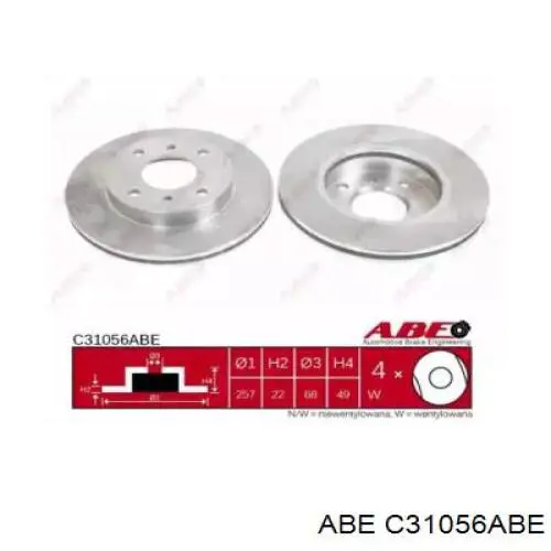 Тормоз дисковый передний ABE C31056ABE цена, от 24.65 USD