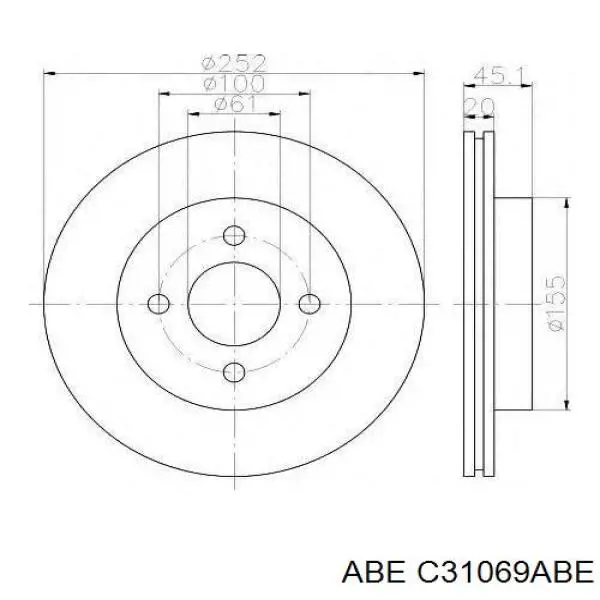 Передний тормозной диск ABE C31069ABE