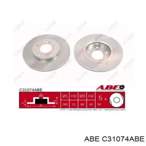 C31074ABE ABE Диск тормозной передний