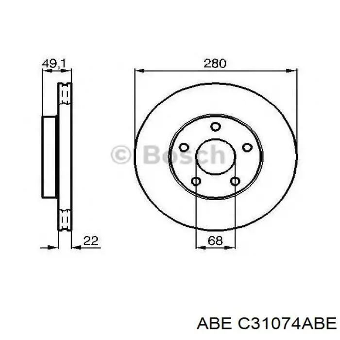 Диск гальмівний передній C31074ABE ABE