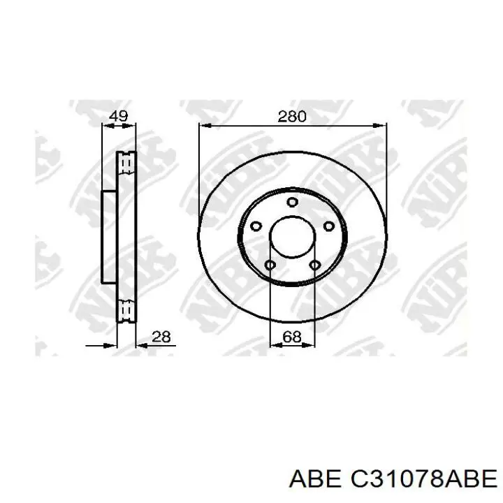Передний тормозной диск ABE C31078ABE