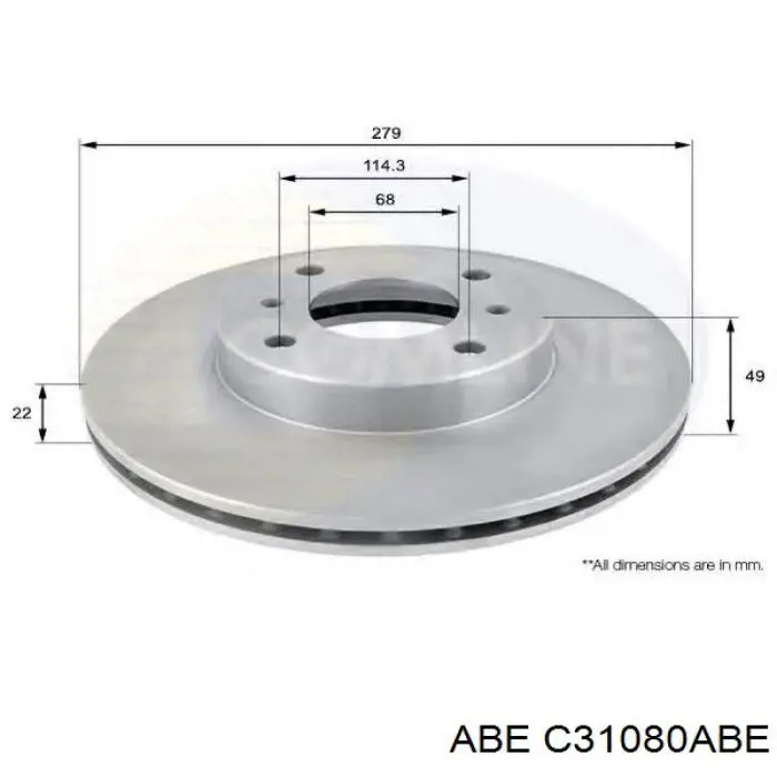 Передний тормозной диск ABE C31080ABE