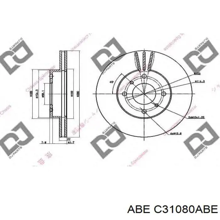 Тормоз дисковый передний ABE C31080ABE цена, от 30.01 USD