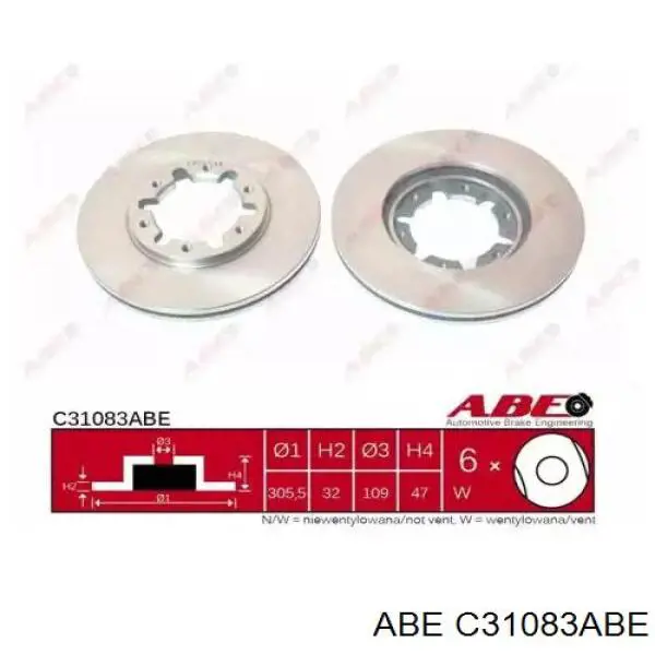 Передние тормозные диски C31083ABE ABE