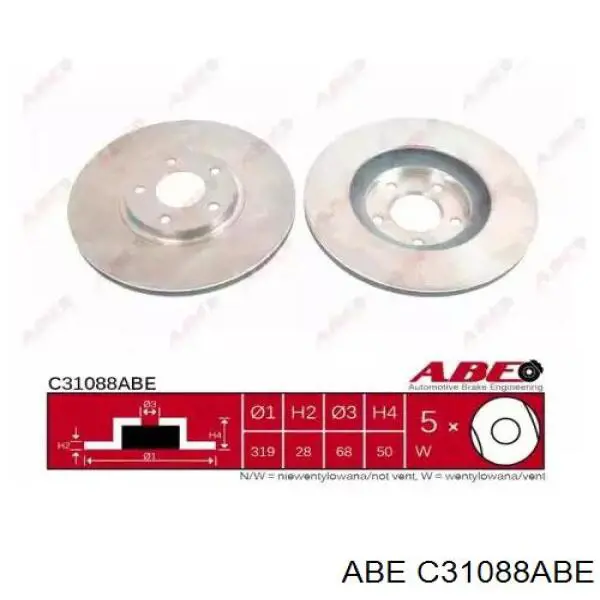 Передние тормозные диски C31088ABE ABE