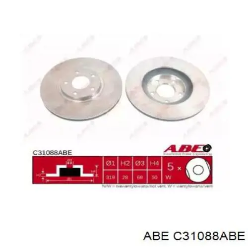 C31088ABE ABE Диск тормозной передний