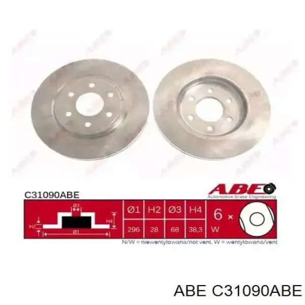 C31090ABE ABE диск тормозной передний