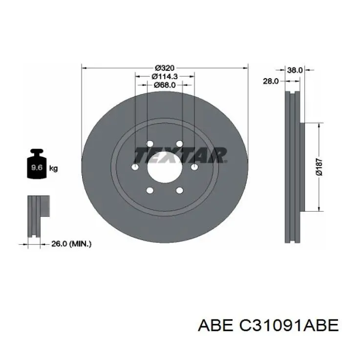 Передний тормозной диск ABE C31091ABE