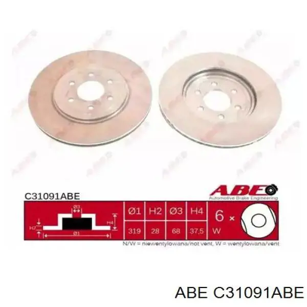 C31091ABE ABE диск тормозной передний