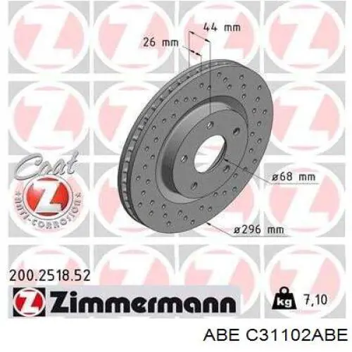 Передние тормозные диски C31102ABE ABE