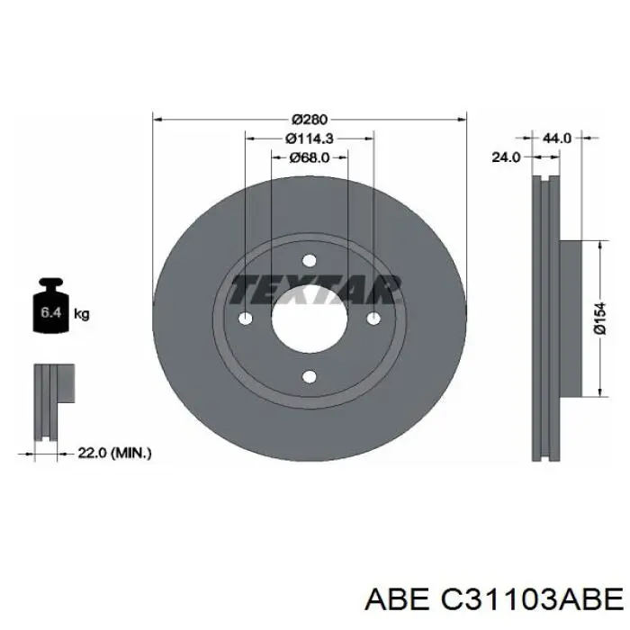 Передние тормозные диски C31103ABE ABE