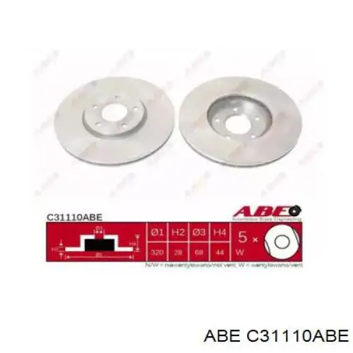 C31110ABE ABE диск тормозной передний