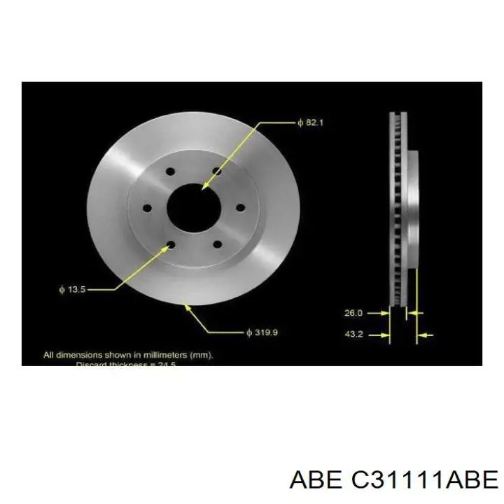 Передние тормозные диски C31111ABE ABE