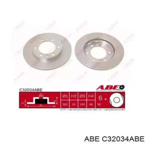 C32034ABE ABE диск тормозной передний