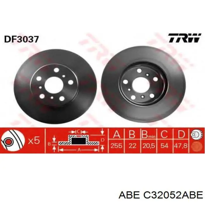 C32052ABE ABE диск тормозной передний
