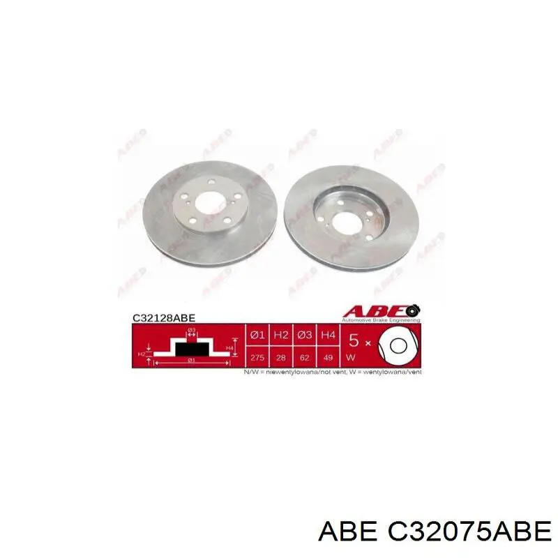 C32075ABE ABE Диск тормозной передний