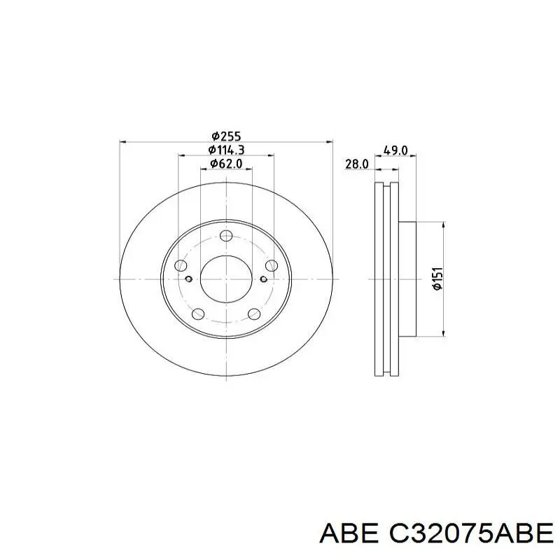 Передние тормозные диски C32075ABE ABE