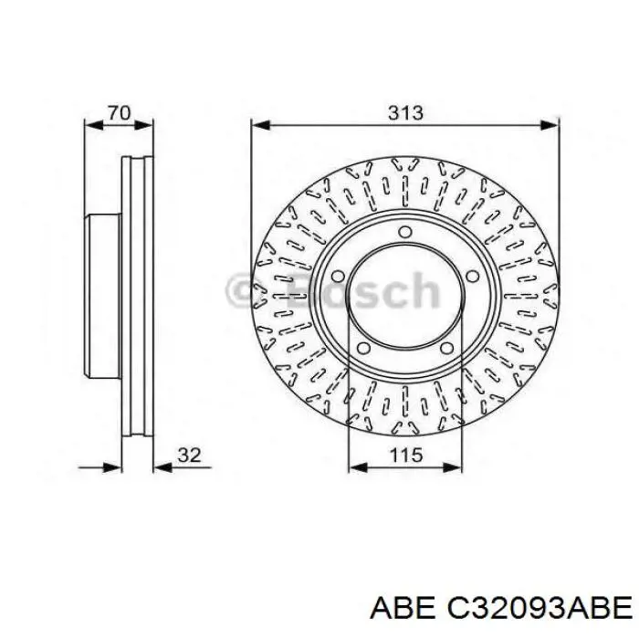 Передний тормозной диск ABE C32093ABE